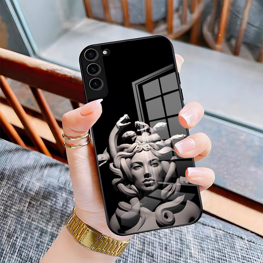 M-Medusa Mythology Phone Case For Samsung A25 A13 A33 5G A54 A36 A35 A56 A52 A14 Shockproof Glass Cover