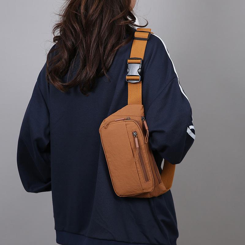 Multifunctional Mobile Phone Waist Bag Lightweight Chest Bag Solid Color Outdoor Commuter Crossbody Shoulder Bag