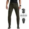 Mens Motorcycle Racing Protective Pants All-Season Anti-Fall Riding Jeans Solid Color S-XXXL