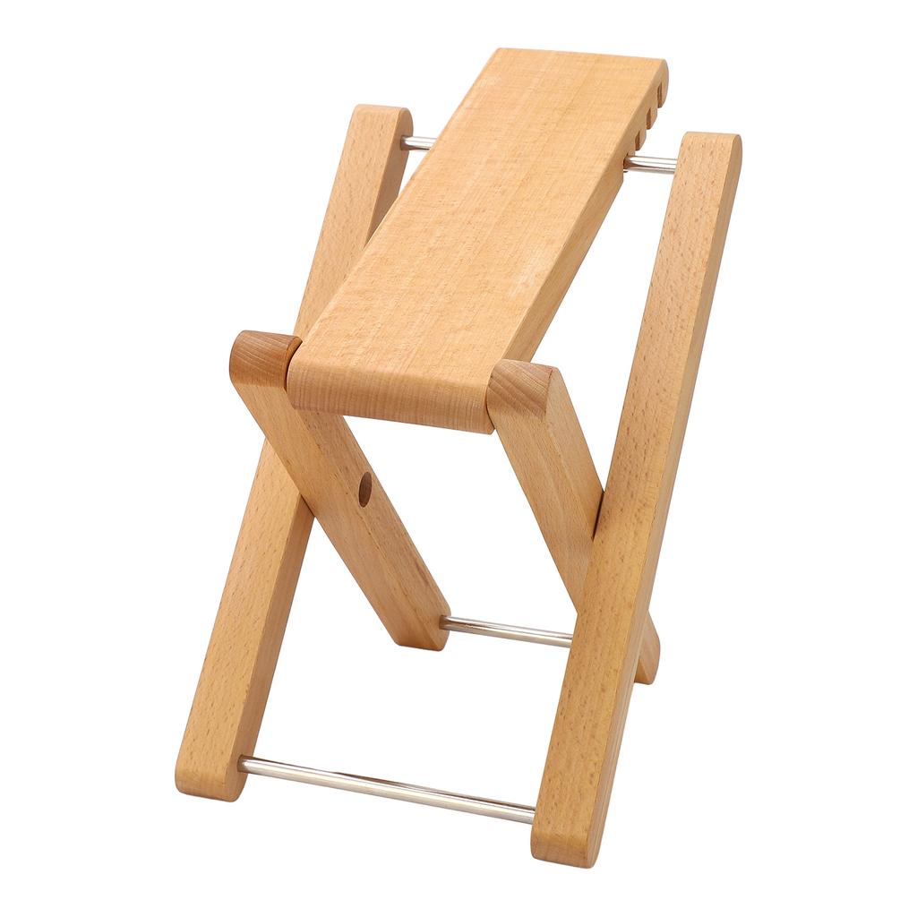 Gitarrenfußstütze Höhenverstellbar 4 Positionen Faltbar Massivholz Fußhocker für Auftritte