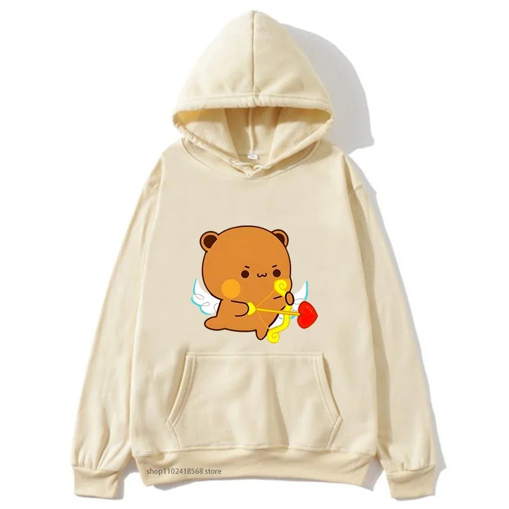Cute Dudu and Bubu Hoodies Panda and Brownie Bear Couple Sweatshirt Men Women Clothes Kawaii Style Top