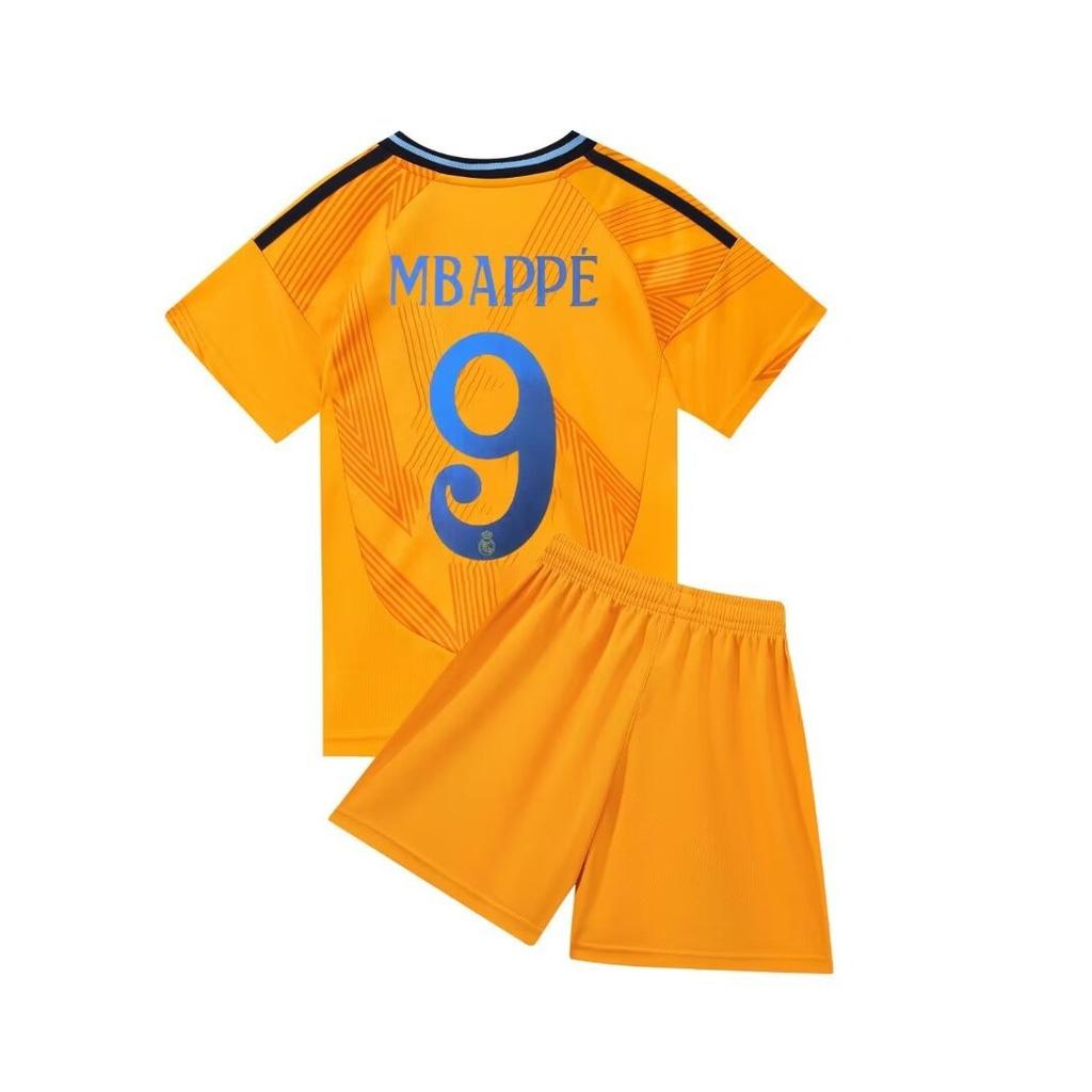 24-25 Royal M Away Orange No. 9 Club Football Jersey Children'S Clothing Adult Set Size 14-3Xl
