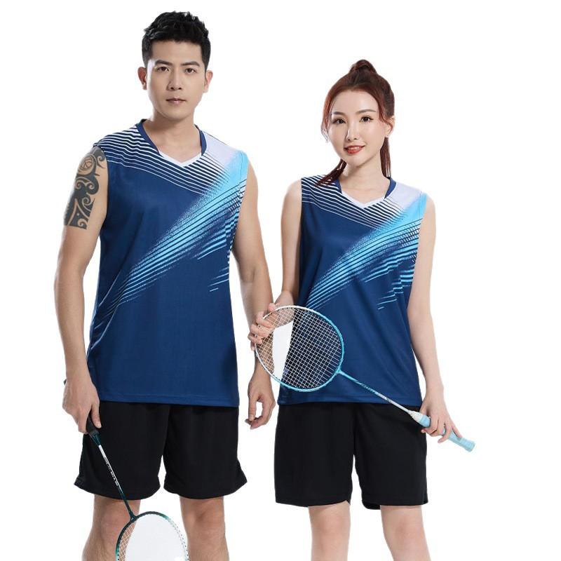Unisex Sleeveless Sports Tank Top Set Volleyball Badminton Table Tennis Training Athletic Wear
