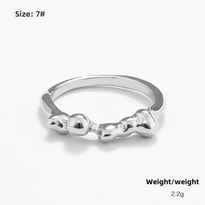 Kenjie INS Irregular Alloy Personality Ring for Women - European and American Open Design, Autumn/Winter Collection.
