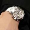 1pc Korean Rhinestone Watch for Women Men Sparkling Quartz Timepiece Stainless Steel Strap Wristwatch for Lover Watches Jewelry