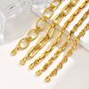 Punk Style Ladies Stainless Steel 18K Gold Plated Geometric Design Handmade Bracelet Thick Chain Jewelry Accessories Br-2646