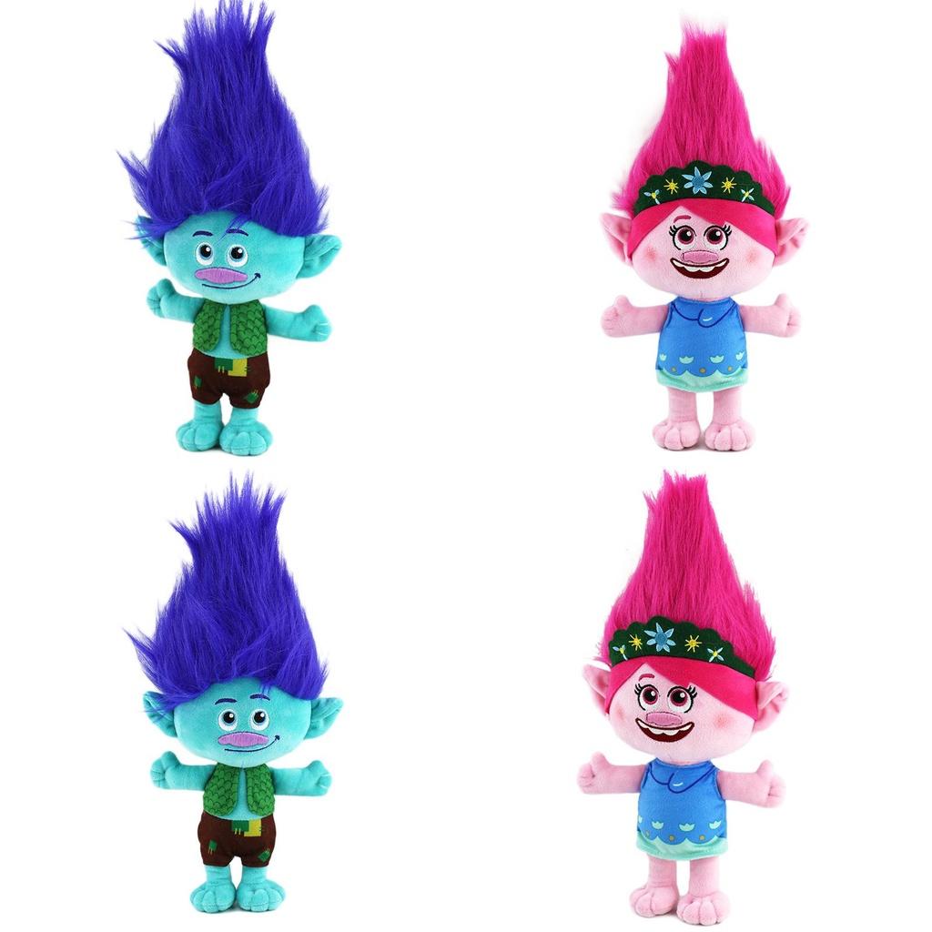 Trolls Band Together Plüschtier Entzückende Zeichentrickfigur 30 cm Höhe Junge mit blauem Haar und Mädchen mit rosa Haar Perfekt für Kinder im Alter von 7-14 Jahren