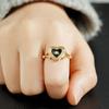 Punk Black Heart Rings for Women Personality Handmade Enamel Sun Rings Daily Wear Party Statement Accessory Retro Jewelry