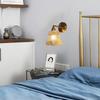 Green Glass Nordic Wall Lamp Wrought Iron Bedside Wall Lamp LED Wall Light  Dressing Table