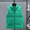 Mens Solid Color Puffer Vest Stand Collar Zip Up Casual Winter Warm Outerwear Couples