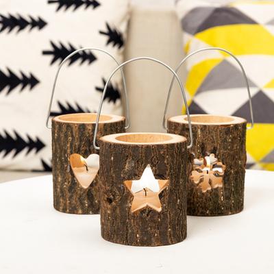 Kerzenhalter aus Holz, exquisiter weihnachtlicher, dekorativer, einfach zu verwendender Kerzenständer für den Haushalt