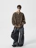 American Trendy Men's Leopard Print Retro Knit Cardigan - Loose Fit Casual Couple Outerwear