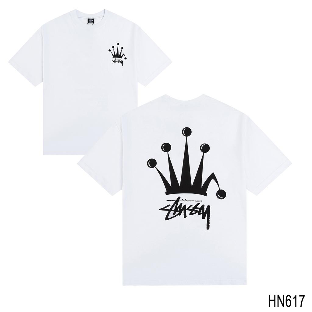 Stussy 2025 Sommer Neues Hochwertiges Rundhals-T-Shirt aus Baumwolle für Männer und Frauen Klassisches Logo mit neuem Musterdruck Paar-T-Shirt