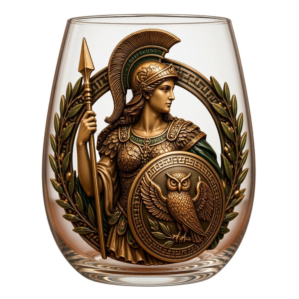 Mythology 2D Glass Cup Set - Ancient Gods Tumbler for Home Bar Drinkware
