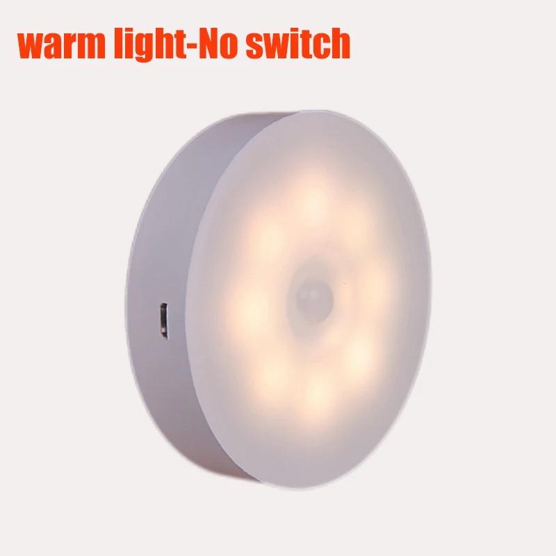 PIR Motion Sensor 8 LED Night Light USB Rechargeable Night Lamp For Kitchen Cabinet Wardrobe Lamp Staircase Closet Light