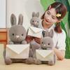 Neue Kreative Sitzende Umschlag Hase Plüschtiere Flauschige Häschen Puppe Liebliches Geschenk zum Einlegen einer Karte Lustige Spielsachen für Freunde Familie