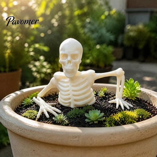 Luminous Bone Art for Landscaping Halloween Planter Skeleton Ornament, Glow-in-The-Dark Figurine, Break Through The Fluorescent Decor Night Soil Human
