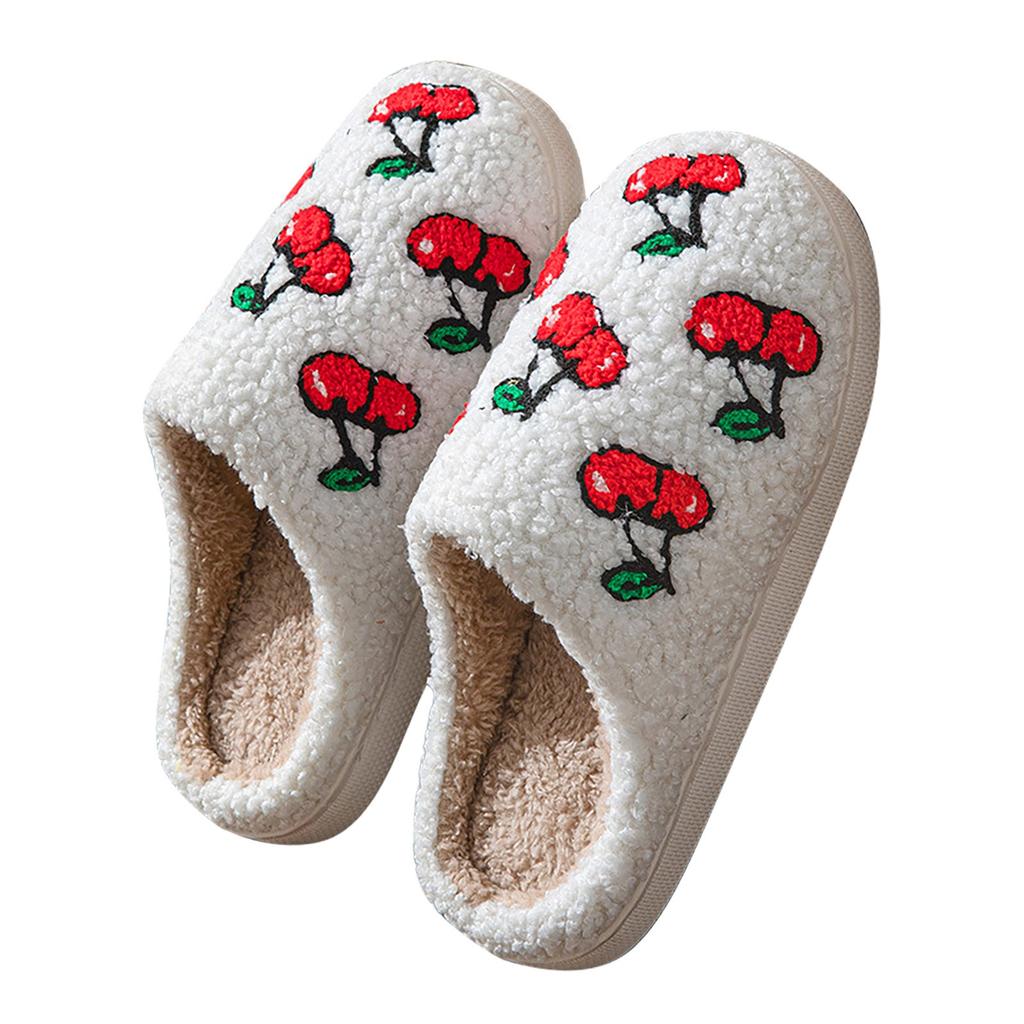 Bestickte Frucht-Warme Baumwoll-Hausschuhe für Damen und Herren für Paare Heim-Baumwollschuhe