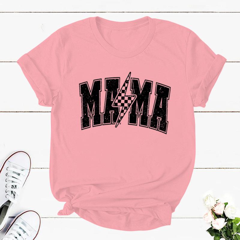 Cute Leopard Mama Crewneck Short Sleeve Tshirt Motherhood Classic Top Mom Life Shirt Pregnancy Gift Flowers Retro Mama Tshirts