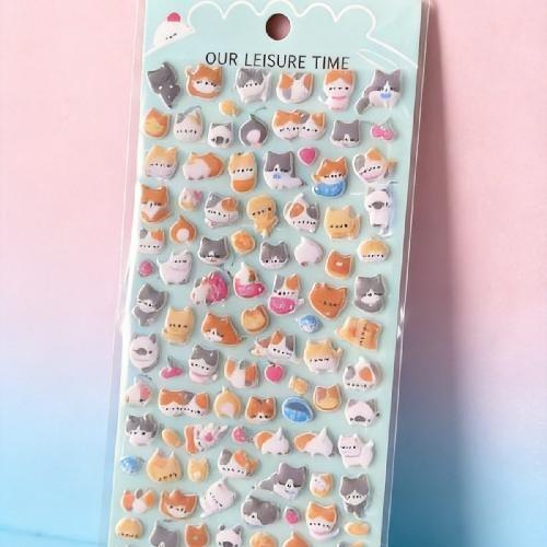 1Pc Cute Cartoon Ghost Family 3D Relief Stickers Fun Jelly Transparent Decoration for Phone Cases Children's DIY Crystal Sticker