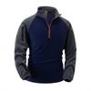 2026 Fashion Men's New Standing Collar Half Zipper Long Sleeve Casual Men's Coat Arm Zipper Pocket Tactical Hoodie Set Training Uniform