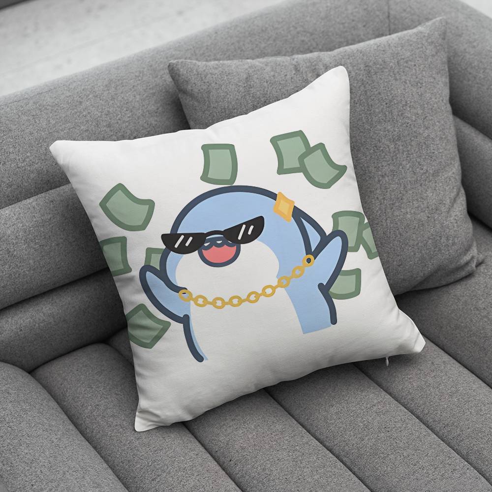 Cute Small Shark Animal Pillow Case For Home Bedroom Car Office Decoration Living Room Sofa Cushion Cover Suitable