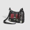Vintage medieval bag personalized soft leather y2k Spice Girl locomotive bag women 2025 new contrasting color shoulder messenger bag tide