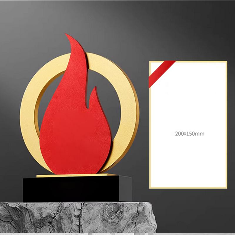 Customized Creative Metal Crystal Trophy, Honor Leaf Medal, Premium Company, Excellent Employee Souvenir, Home Decoration, 1Pc