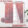 2D FLAT PRINTING 2pcs Curtains (Without Rod) Geometric Pink Design Ramadan holiday curtains Versatile Polyester Curtains Outdoor