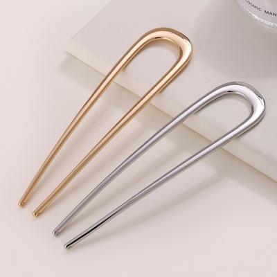 1/2/3Pcs U-shaped Hair Fork Lightweight Anti-slip Long Thick Hair Stick Metal Updo Bun French Hair Pin Women Girls Hair Accessories