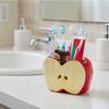 Creative Ceramic Toothbrush Holder Waterproof Non Slip Makeup Brush Storage Half Fruit Space-Saving Toothpaste Storage Rack