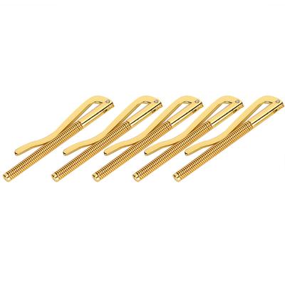 5 pezzi Fermasoldi con molla antiruggine in acciaio elettroplaccato 75 mm per portafoglio in pelle(d'oro )