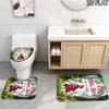 3pcs Revolting Rhymes Pattern Flannel Nonslip Absorbent Washable Decorative Bathroom Home Toilet Seat Cover Mat