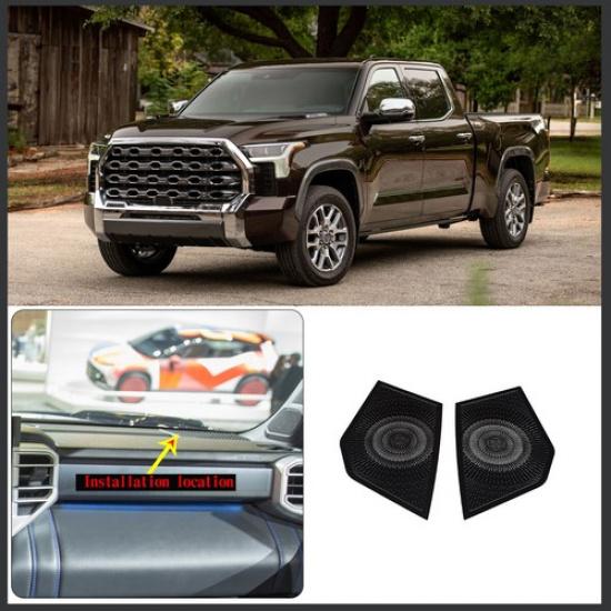 Black Steel Console Dashboard Horn Mesh Cover Trim For Toyota Tundra -2024