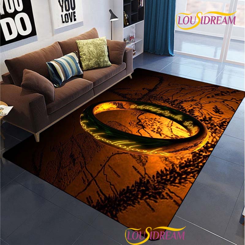Lord of the Rings Carpet for Living Room Bedroom Rug Kitchen Door Unslip Floor Mats Birthday Gift Photography Props Alfombra Rug