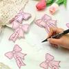 50pcs Bow DIY Handwritten Family Party Gift Card Child Birthday Gift Card Restaurant Business Mini Thank You Card