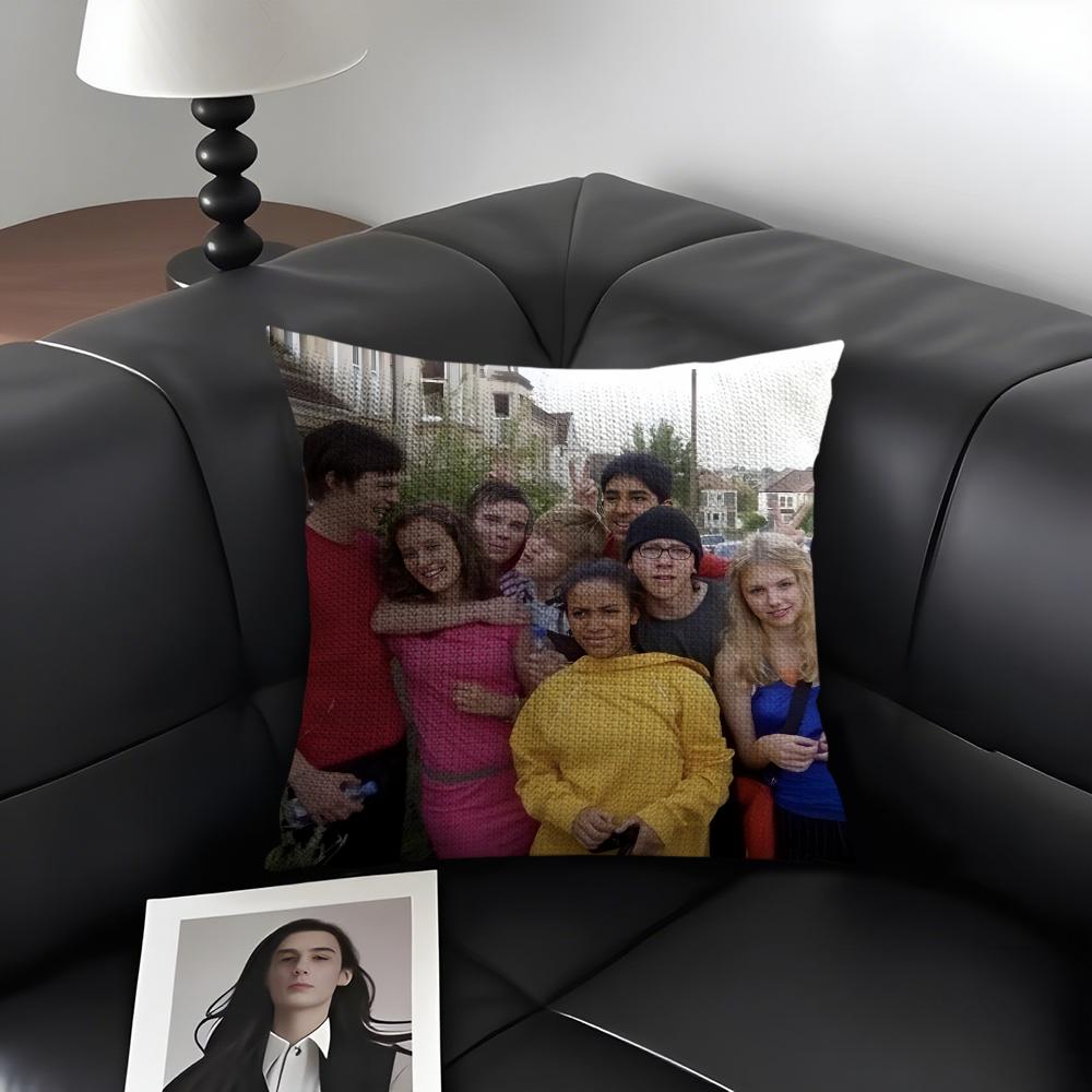 S-Skins Generation Tv Series Cushion Cover Natural Linen Organic Fabric Double-Sided Printing Sofa Home Decor Gift Pillow Case