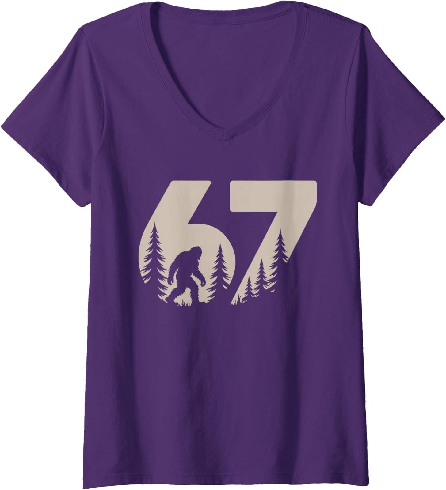 Funny Six Seven 67 Meme Design Ladies  Crewneck T-Shirt 4XL