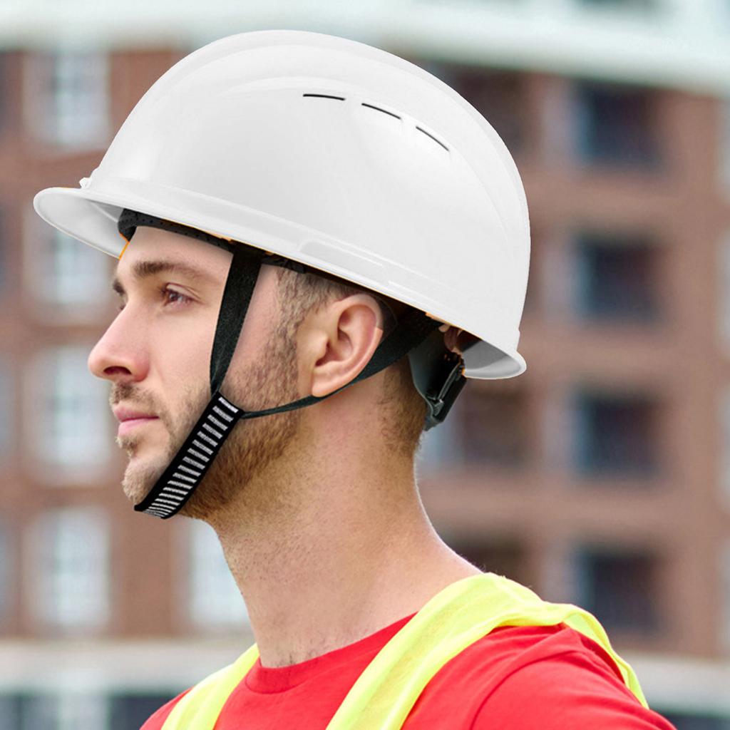 Schutzhelm mit Doppellüfter und Licht Atmungsaktiv Hohe Schlagfestigkeit Kühlung Sicherheitshelm für Bau