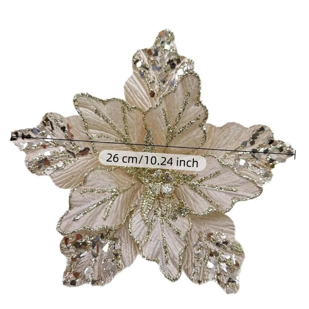 Pailletten Simulation Weihnachtsblume DIY Basteln Glitzer Simulation Blume Flanell 26cm Weihnachten Blumenköpfe Weihnachten