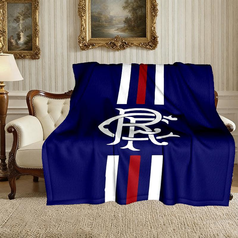 [1pc Rangers FC Blanket] All-Season Blanket - Cozy Blanket for Sofa Couch Home Decoration, Digital Printed Nap Blanket