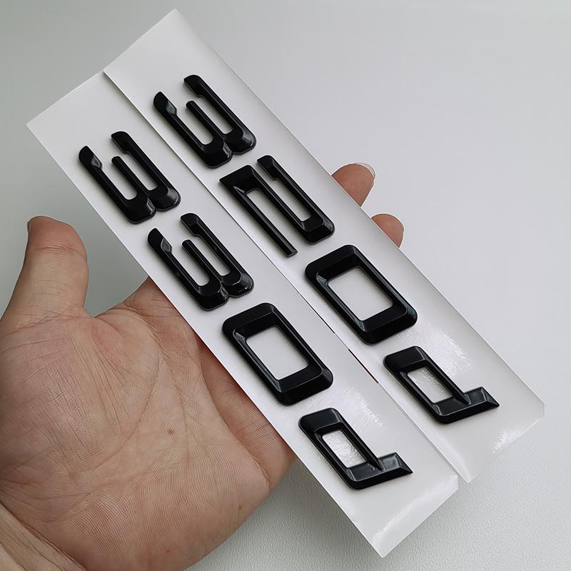 3D ABS Glossy Black English Letter Logo Badge Emblem Car Rear Trunk Sticker for BMW 316d 318d 320d 330d 335d Auto Accessories GX6