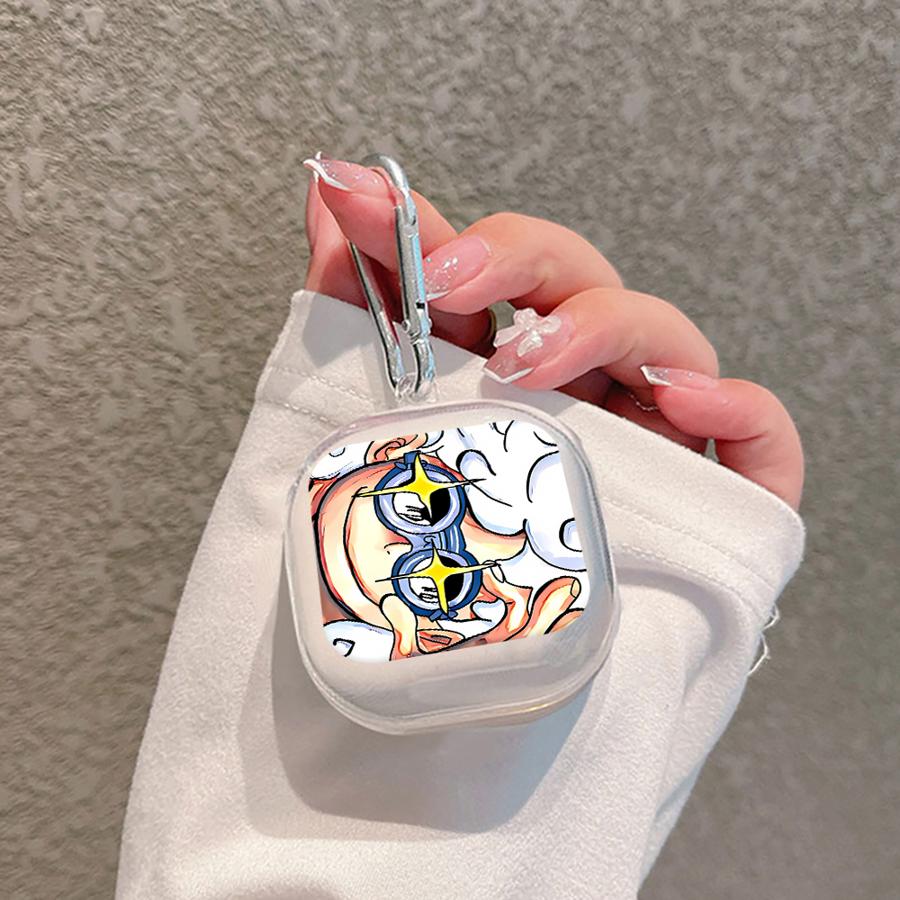 Case For Samsung Galaxy Buds 2Pro 3Pro 2 4Pro Live 4 Pro 3 FE Clear Earphone Cases Cover With Hook Anime Ones Pieces Cool