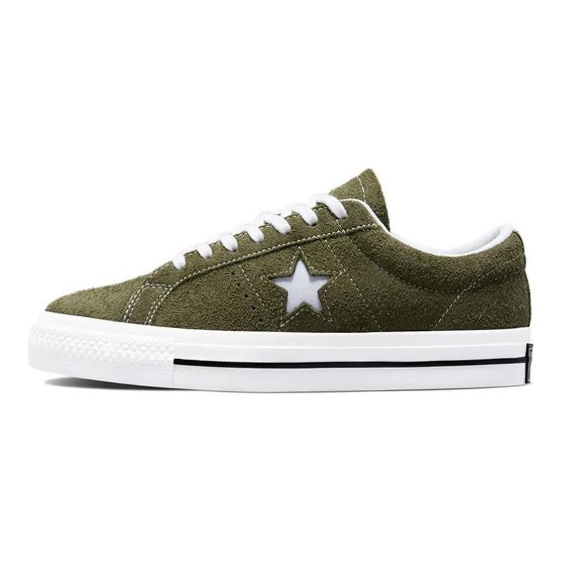 Converse One Star Series Unisex Low Canvas Shoes Vintage Casual Olive Green 171585C