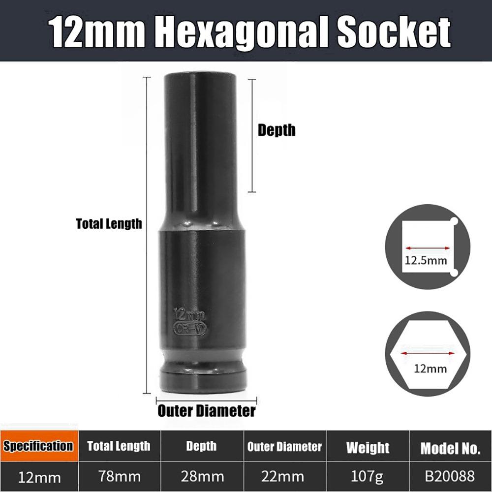 1Pcs 9-32mm Impact Wrench Drive Socket Electric Hex Standard Socket Head Adapter  Tire Removal Tool