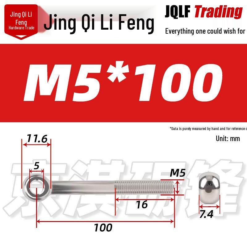 Stainless Steel GB798 Eye Bolt, Full Series M5-M16