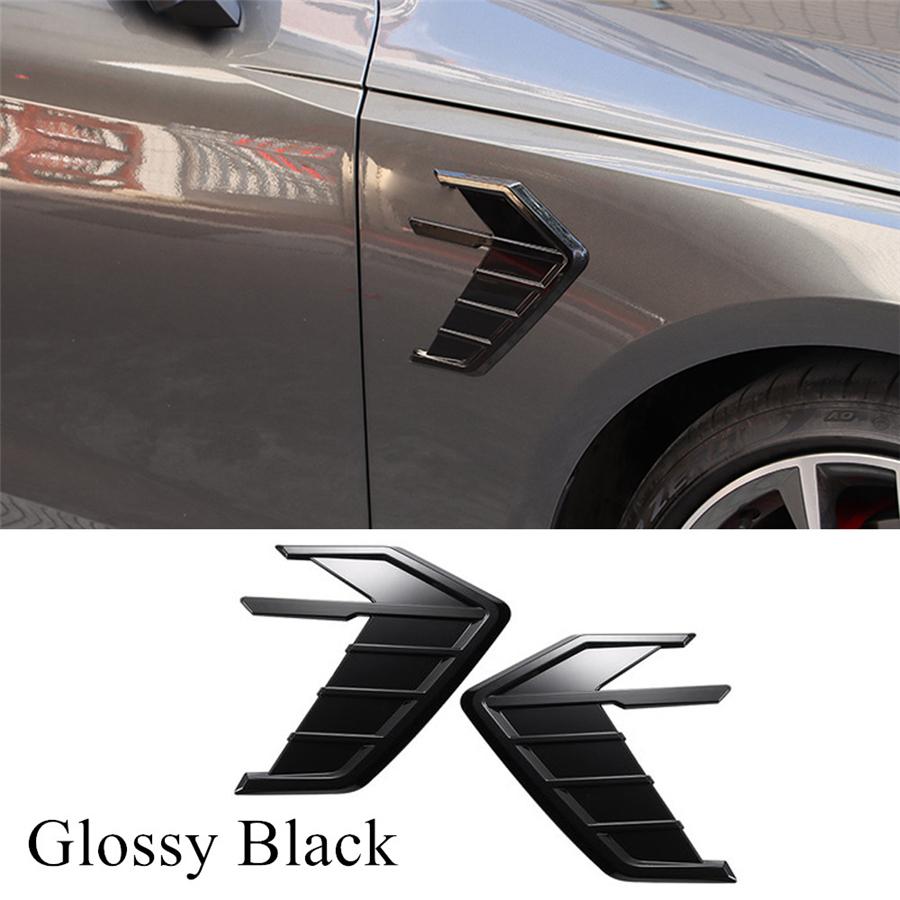 Universal 3D Negru Lucios Aripă Laterală Mașină Grilă Aripă Flux de Aer Priză Ventilație Autocolant Ornament