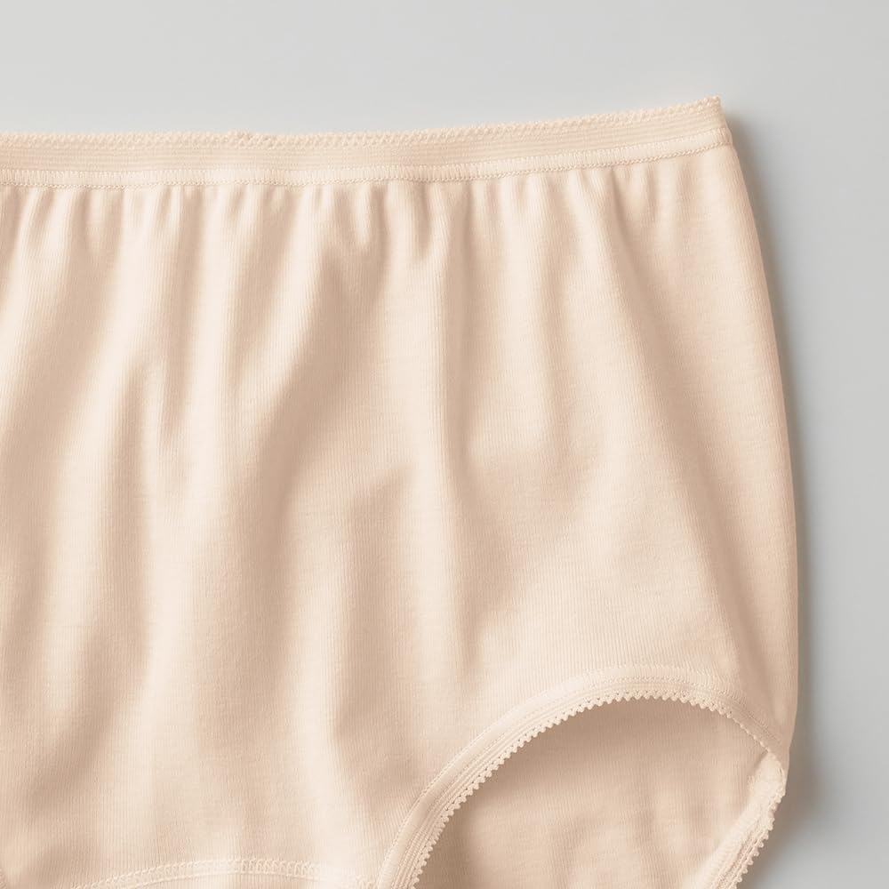 Gunze Calm Beige Kaiteki Made In Antibacterial and Size LL Women's 3-Pack Panties, Kobo, 100% Cotton, Japan, Deodorizing, KQ5070,