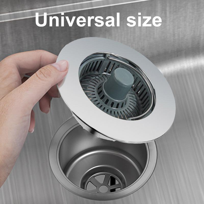 Kitchen Sink Stopper Three In 1 Anti-Clogging Pop Up Drain Plug Odor-Resistant Overflow Draining Cover For Intercepting Food