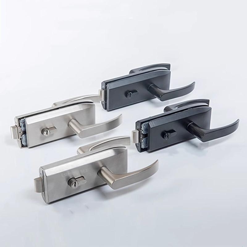 Büro Glastürschloss Badezimmer Edelstahl Griff Türschloss Schlafzimmer Balkon Glastür Lockset Home Security Hardware